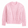 Light Pink Cable Knit Pullover Sweater
