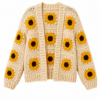 Cream Sunflower Crochet Cardigan