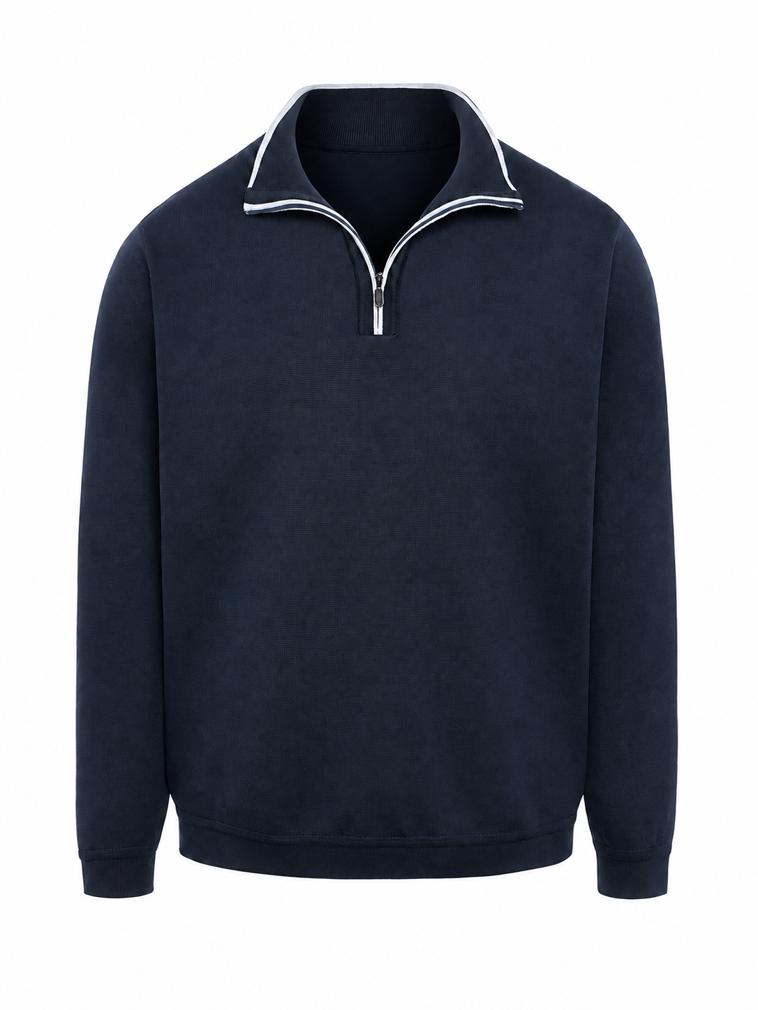 Navy Blue Quarter-Zip Pullover Sweater