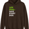 Dark Brown Pullover Hoodie with Graphic Text Print