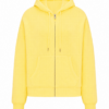 Bright Yellow Zip-Up Hoodie with Kangaroo Pockets