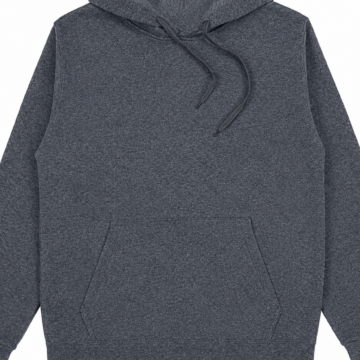 Heathered Dark Grey Pullover Hoodie with Marled Knit